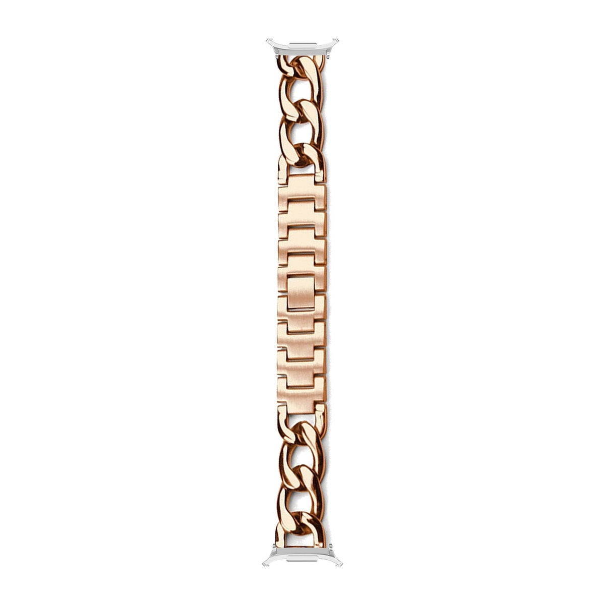 Chain Link Bracelet - Rose Gold Silver with Strap Adapter for Galaxy Watch 8-9/Ultra