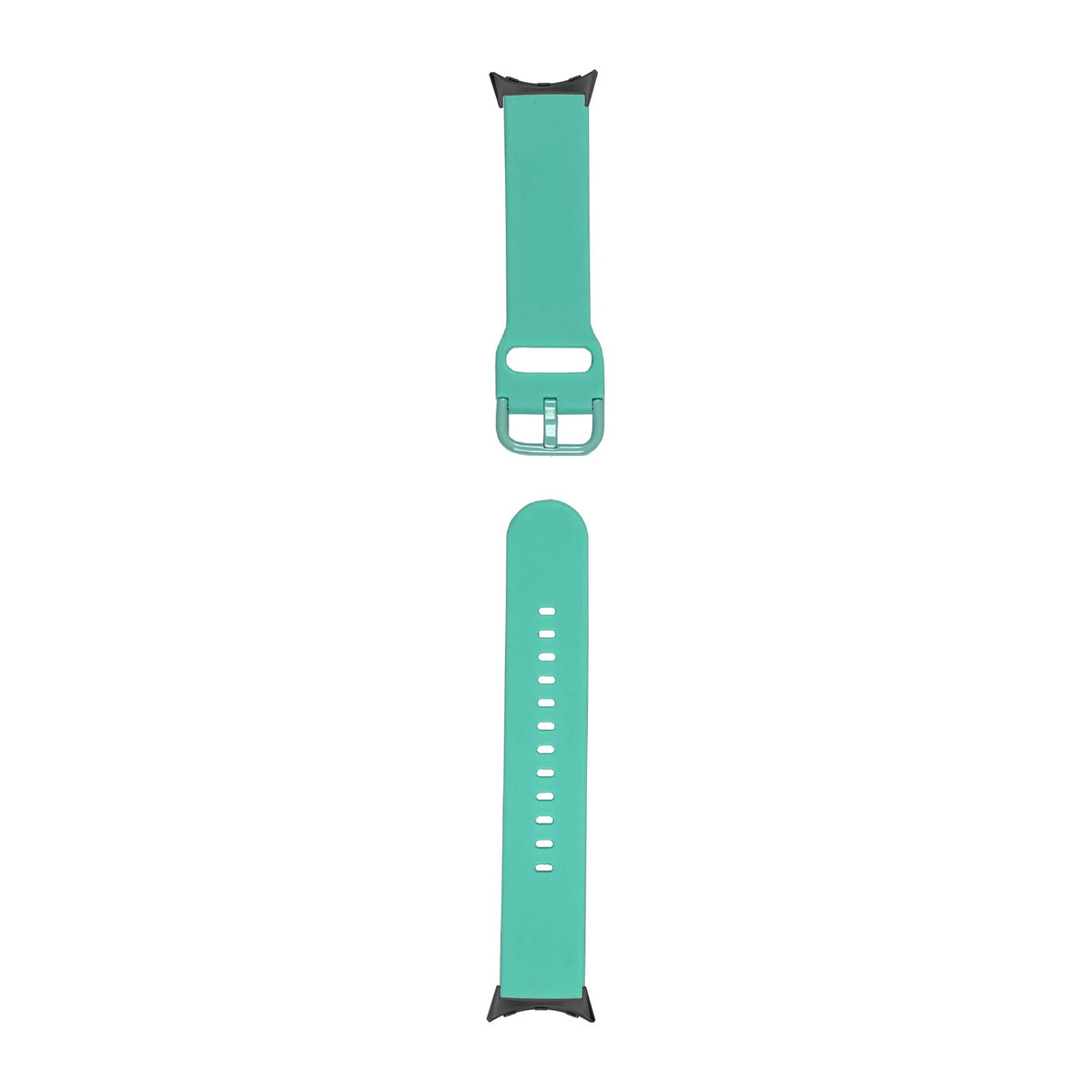 Flexi Silicone 6 Cyan Black with Google Pixel Spring Bar Adapters - Wear Any 20mm Strap! for Pixel Watch 1-5 41mm