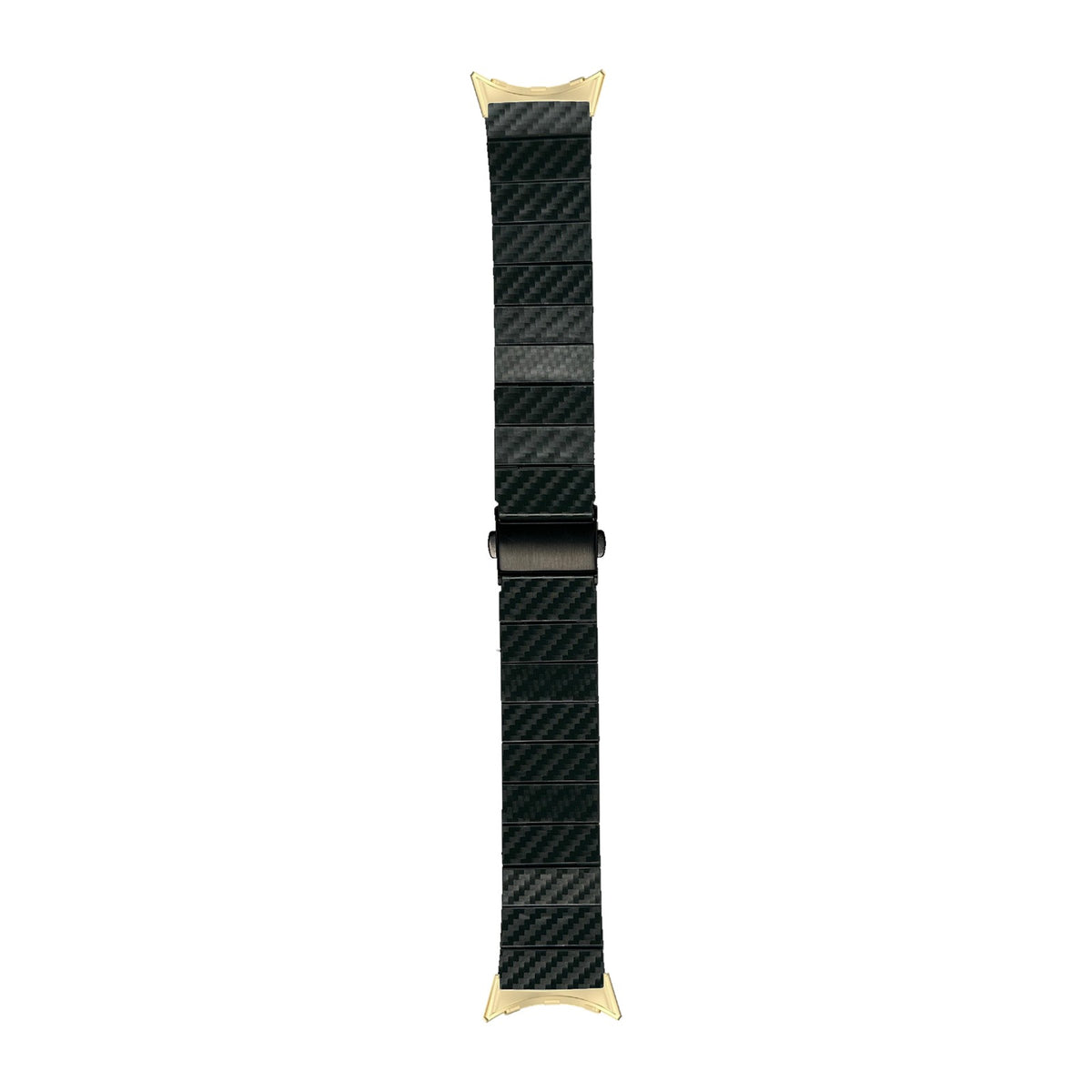 Carbon Fibre Bracelet - Green Gold with Google Pixel Spring Bar Adapters - Wear Any 20mm Strap! for Pixel Watch 3-5 45mm