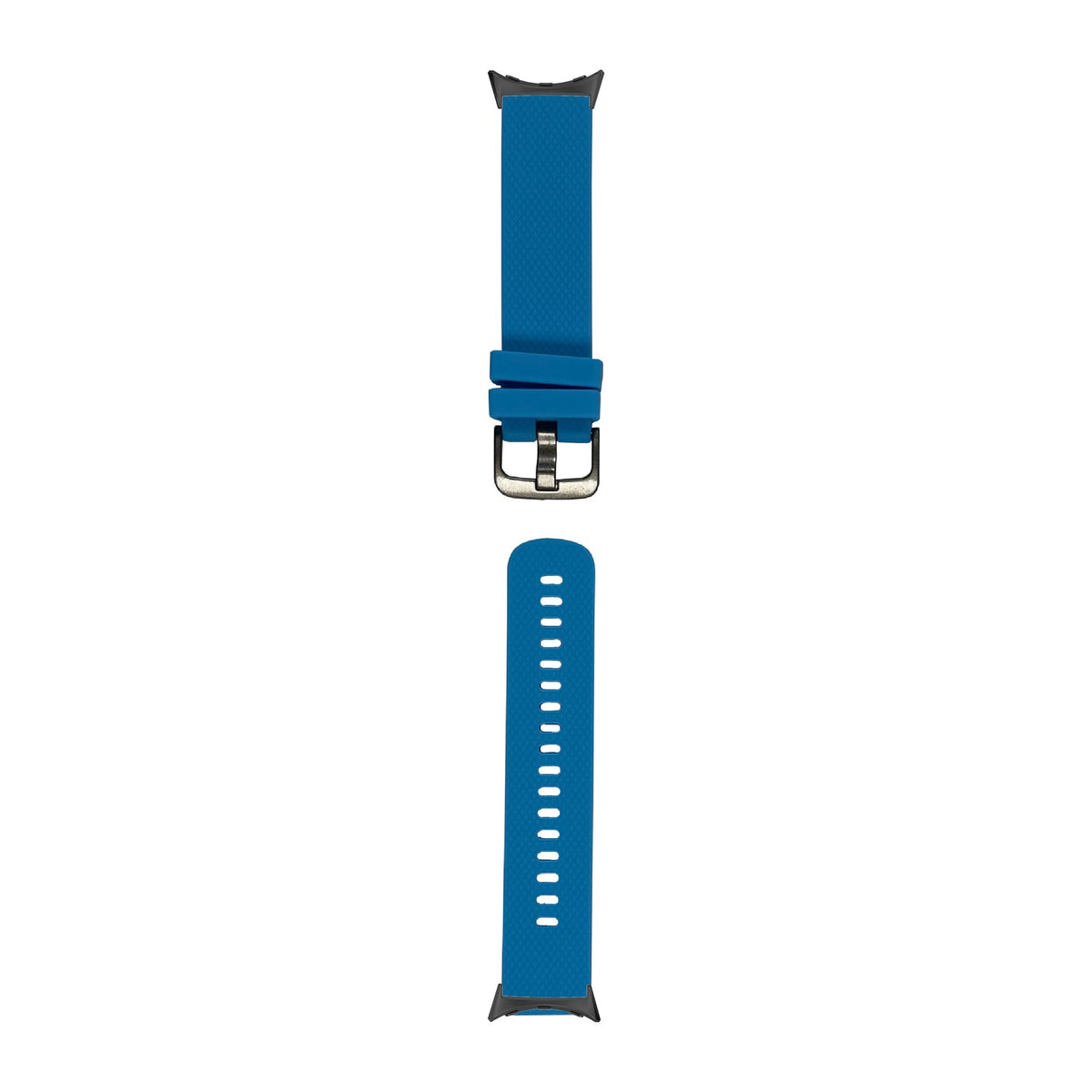 Original Silicone Small/Medium Blue with Google Pixel Spring Bar Adapters - Wear Any 20mm Strap! for Pixel Watch 3-5 45mm