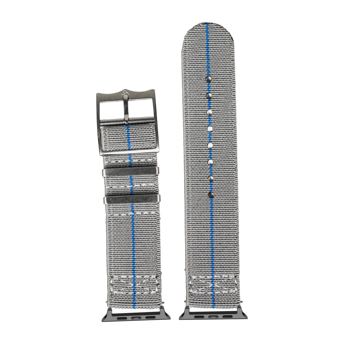 ElastoFlex - Grey/Blue Black with Connecters - Spring Bar Type for Apple Watch