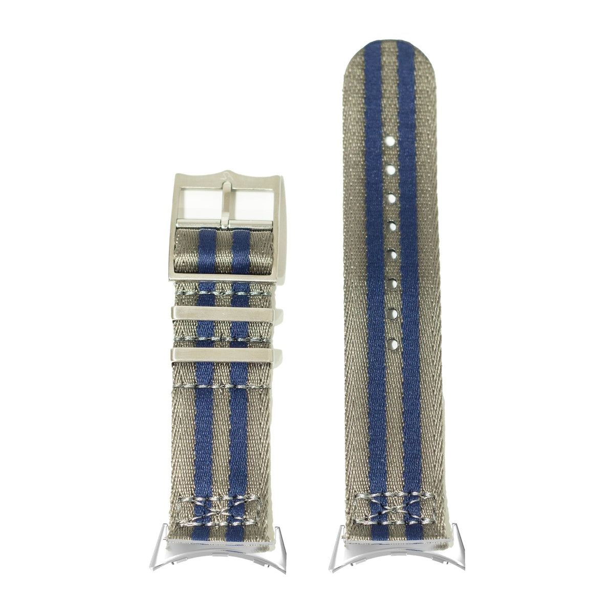 Ultra Militex - Blue Steel Silver with Google Pixel Spring Bar Adapters - Wear Any 20mm Strap! for Pixel Watch 1-5 41mm