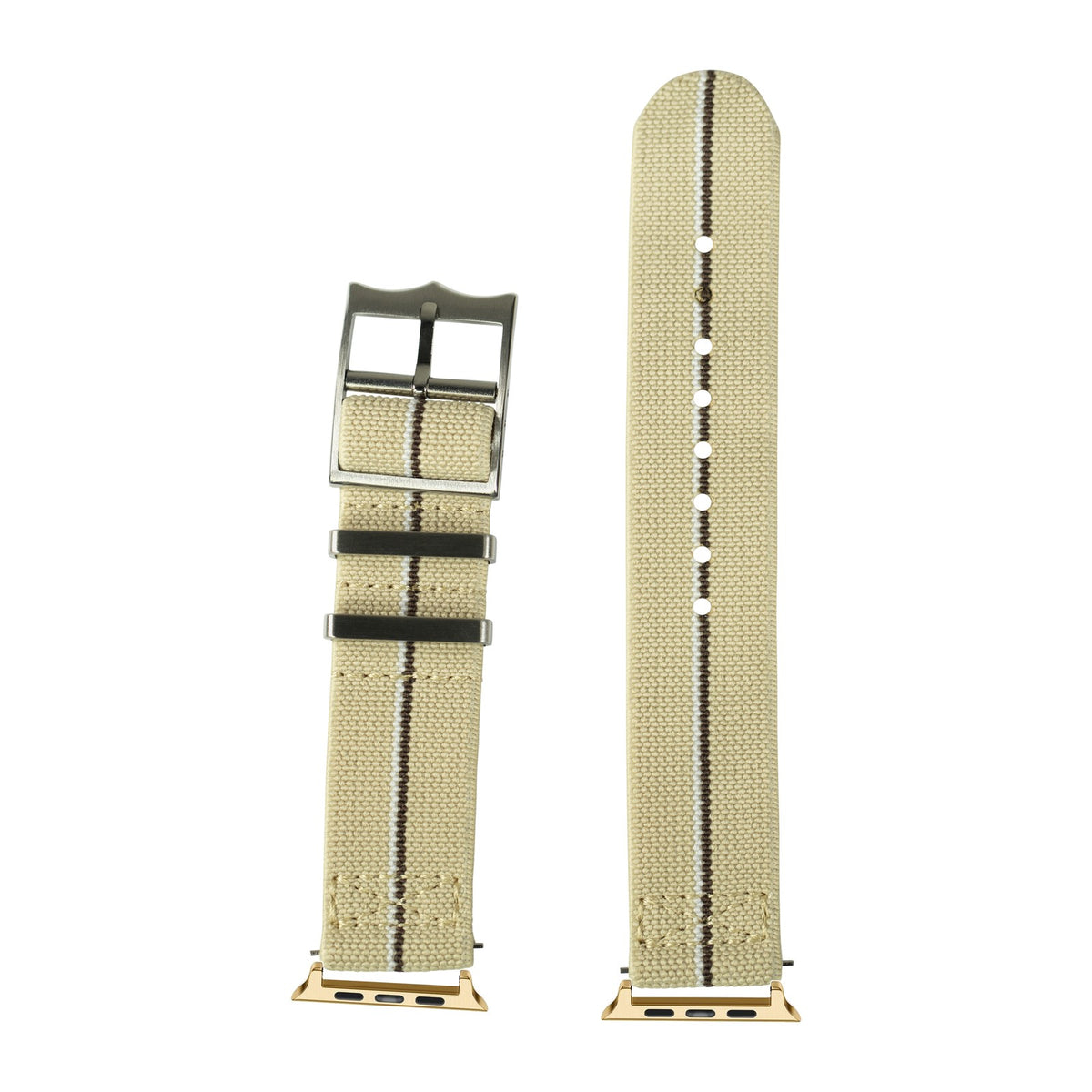 ElastoFlex - Desert Sand/Brown/White Gold with Connecters - Spring Bar Type for Apple Watch