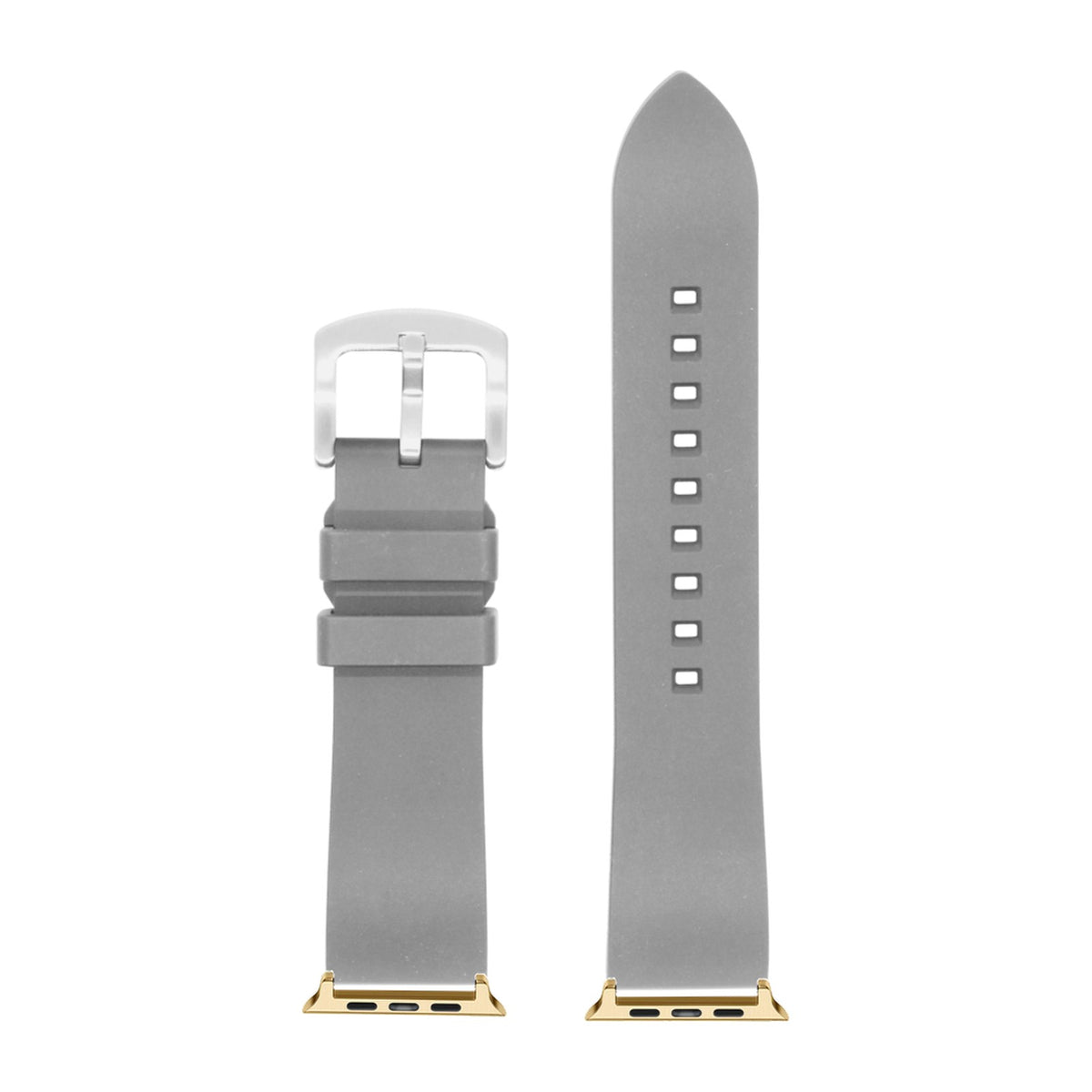 Prairie FKM Rubber - Grey Gold with Connecters - Spring Bar Type for Apple Watch