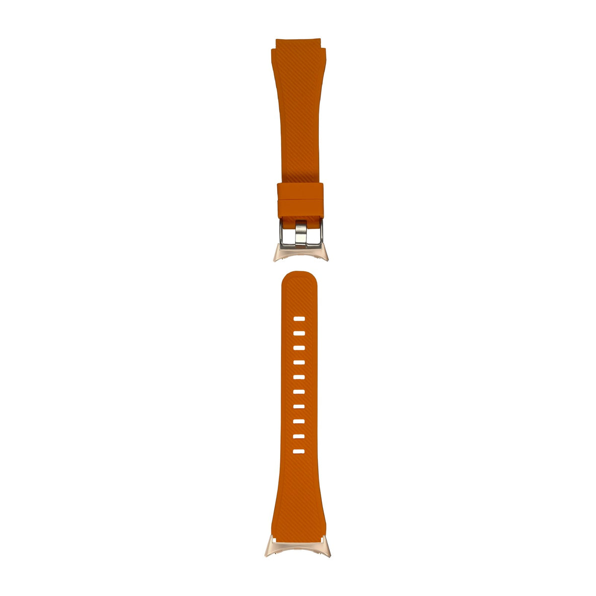Flexi Silicone Apricot Orange Rose Gold with Google Pixel Spring Bar Adapters - Wear Any 20mm Strap! for Pixel Watch 3-5 45mm