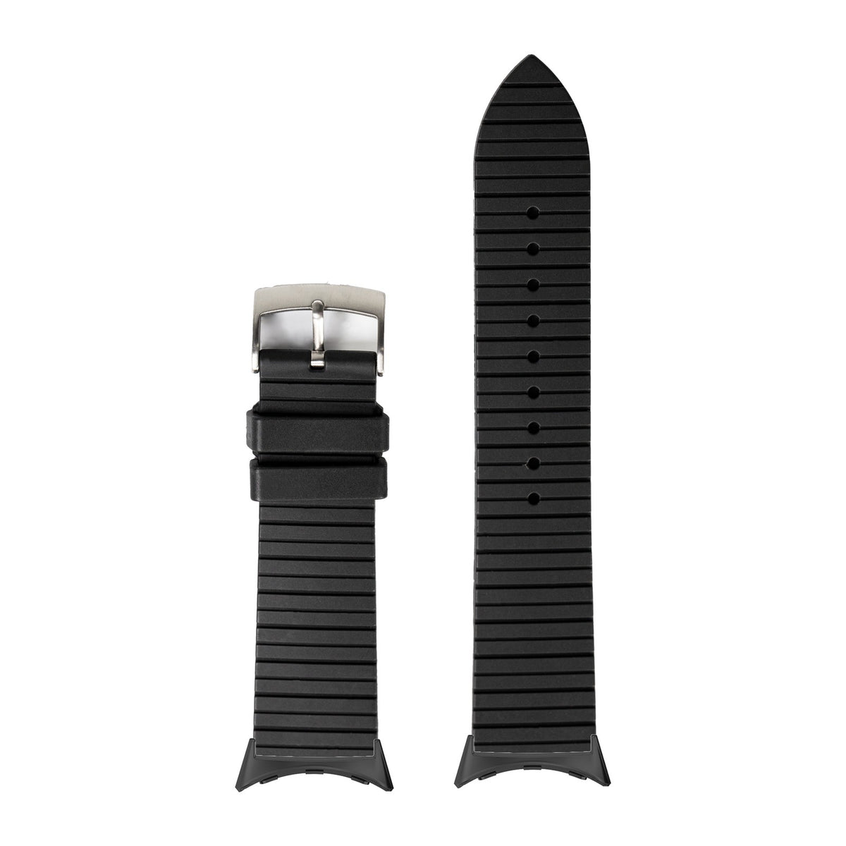 King Panelarc FKM Rubber - Black Black with Google Pixel Spring Bar Adapters - Wear Any 20mm Strap! for Pixel Watch 3-5 45mm
