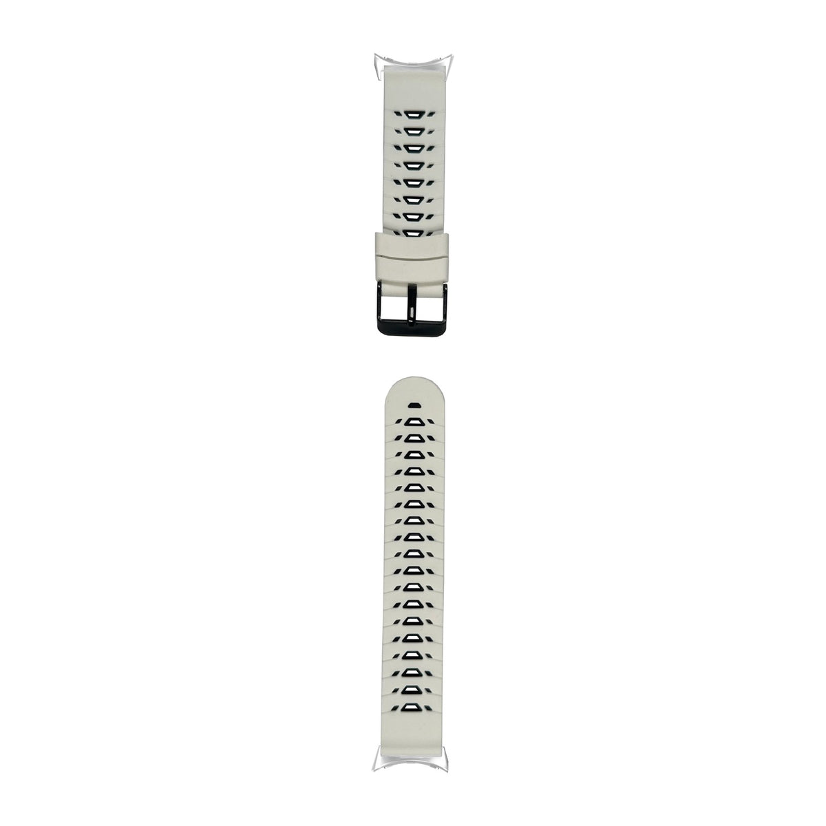 Flexi Silicone - Armour White/Black Silver with Google Pixel Spring Bar Adapters - Wear Any 20mm Strap! for Pixel Watch 1-5 41mm
