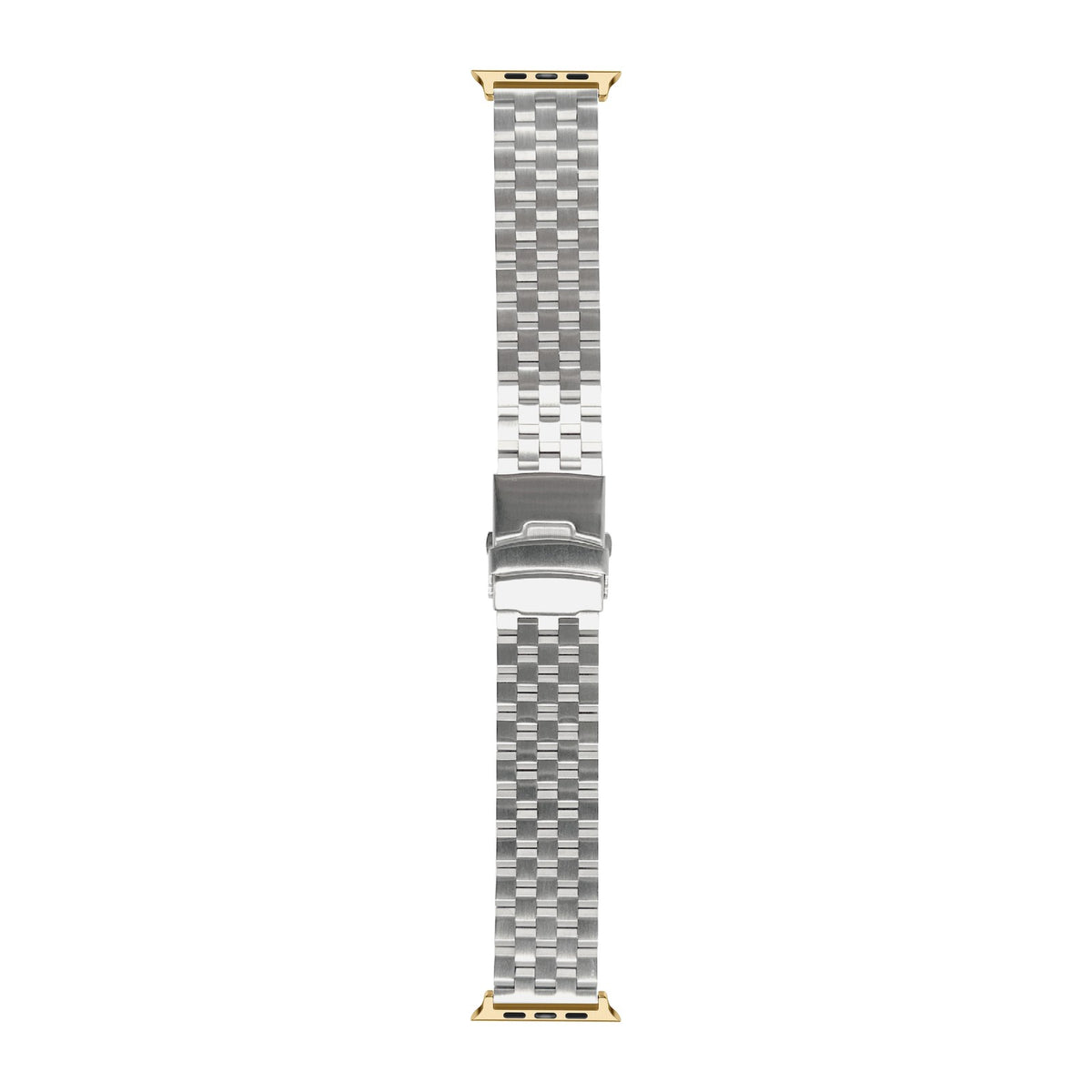 Engineer Bracelet - Folding Deployant Clasp - Silver Gold with Connecters - Spring Bar Type for Apple Watch