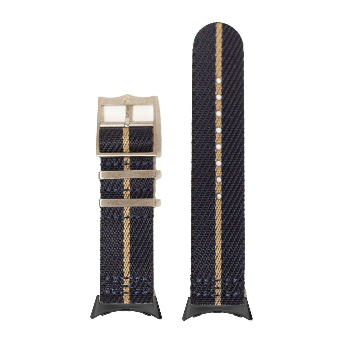 Cross Militex - Night Blue / Wheat with Google Pixel Spring Bar Adapters - Wear Any 20mm Strap! for Pixel Watch 1-5 41mm