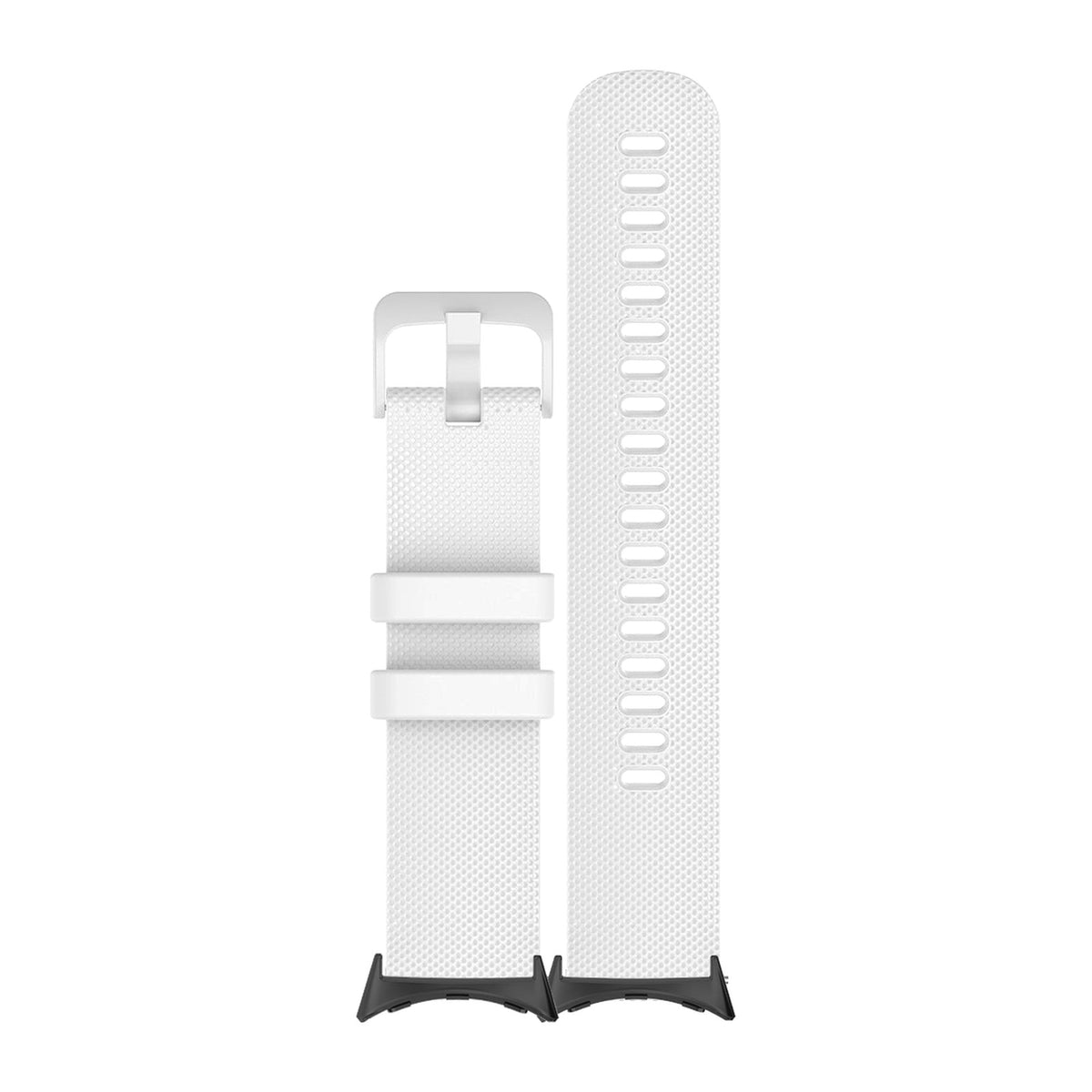 Classic Silicone White Matching Black with Google Pixel Spring Bar Adapters - Wear Any 20mm Strap! for Pixel Watch 3-5 45mm