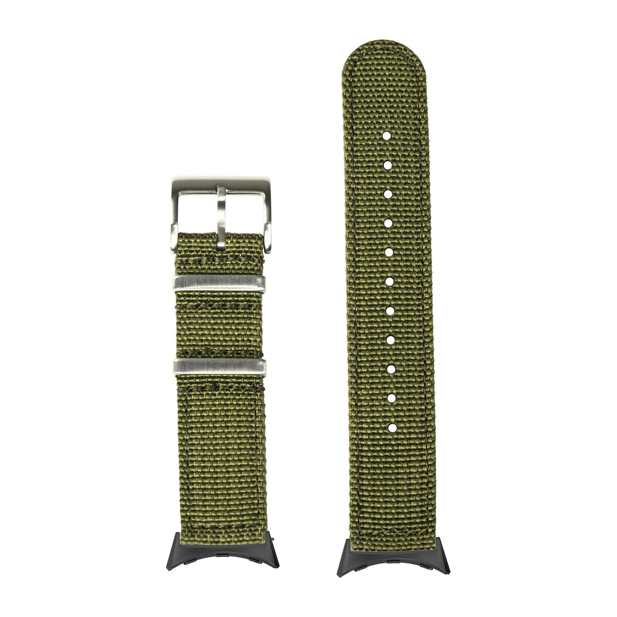 Alpha Militex - Army Green with Google Pixel Spring Bar Adapters - Wear Any 20mm Strap! for Pixel Watch 1-5 41mm