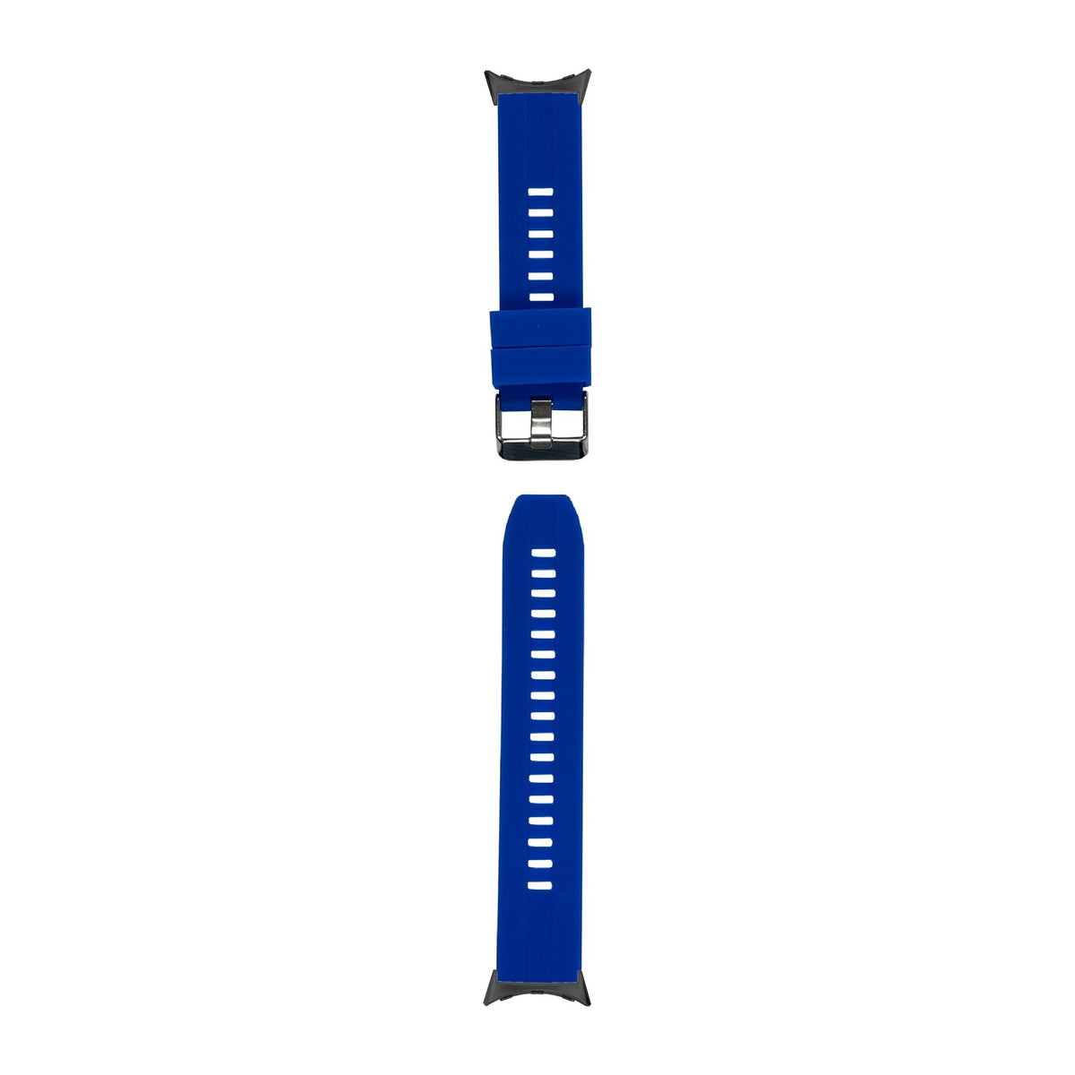 Flexi Silicone 2 Royal Blue Black with Google Pixel Spring Bar Adapters - Wear Any 20mm Strap! for Pixel Watch 1-5 41mm