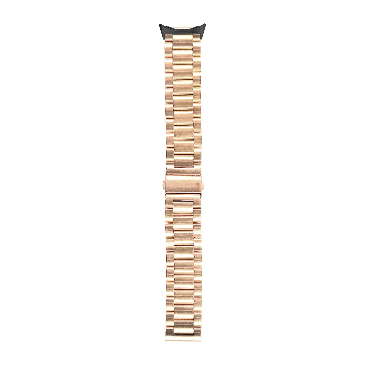 Steel Bracelet Black with Deployant Clasp - Rose Gold with Google Pixel Spring Bar Adapters - Wear Any 20mm Strap! for Pixel Watch 1-5 41mm