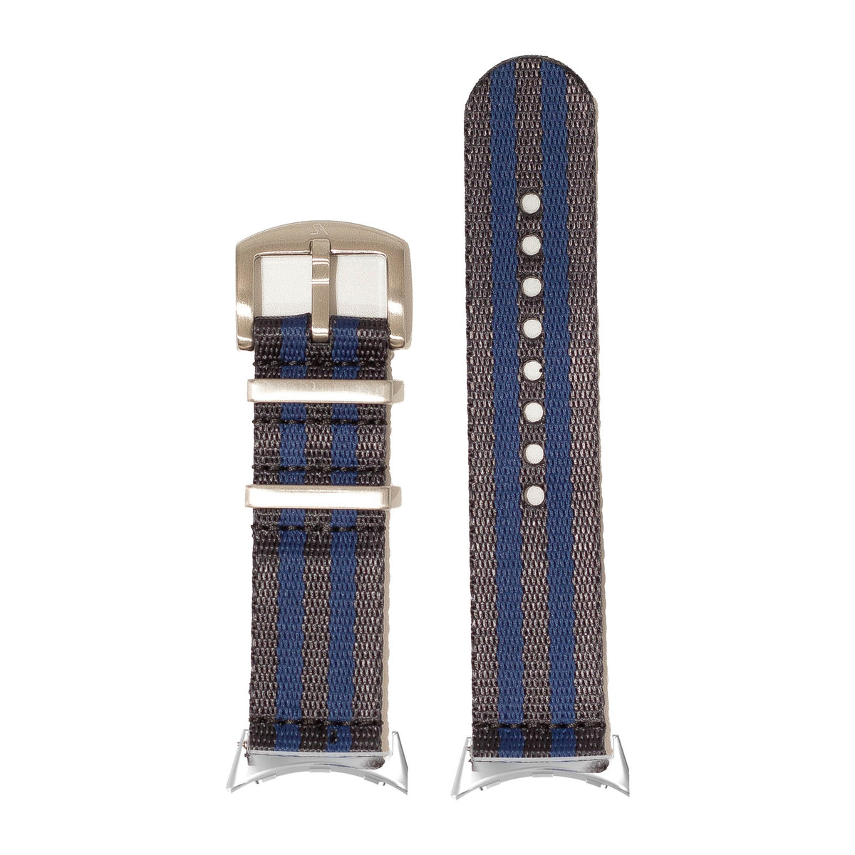 Supreme Militex - Dark Blue/Navy Blue Silver with Google Pixel Spring Bar Adapters - Wear Any 20mm Strap! for Pixel Watch 3-5 45mm