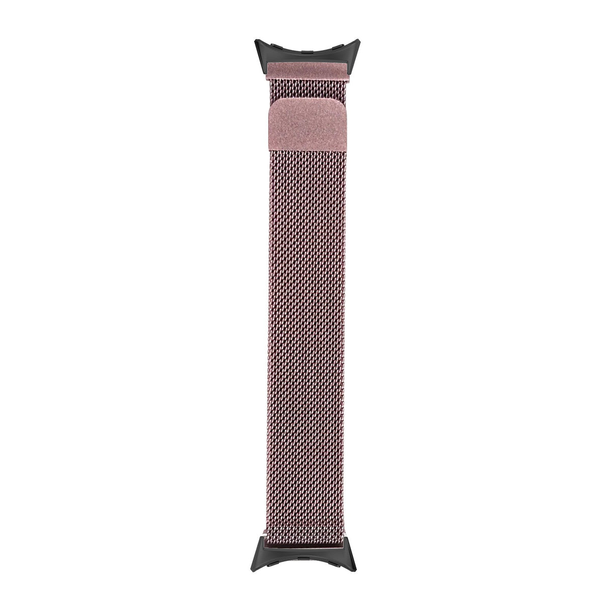 Milanese - Rose Pink Black with Google Pixel Spring Bar Adapters - Wear Any 20mm Strap! for Pixel Watch 1-5 41mm