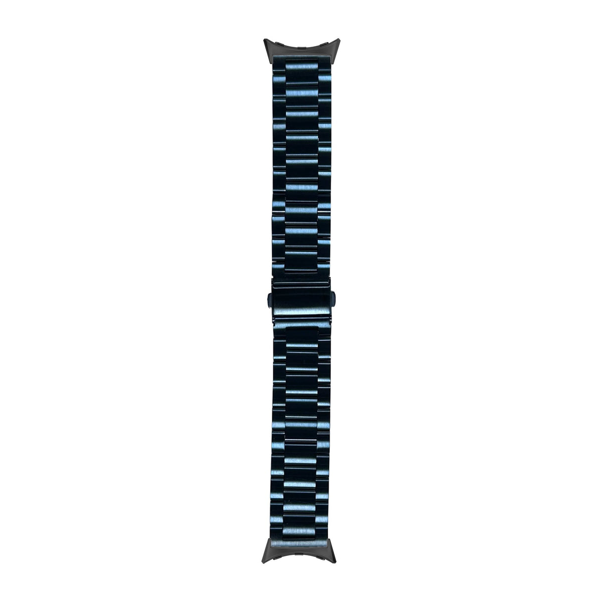 Steel Bracelet Black with Deployant Clasp - Night Blue with Google Pixel Spring Bar Adapters - Wear Any 20mm Strap! for Pixel Watch 3-5 45mm