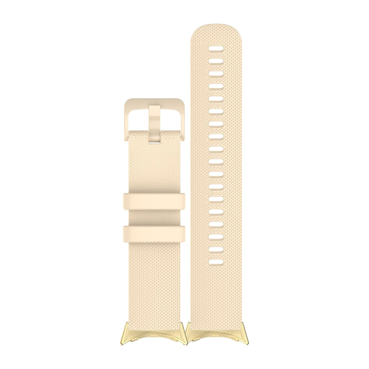 Classic Silicone Tan Matching Gold with Google Pixel Spring Bar Adapters - Wear Any 20mm Strap! for Pixel Watch 1-5 41mm