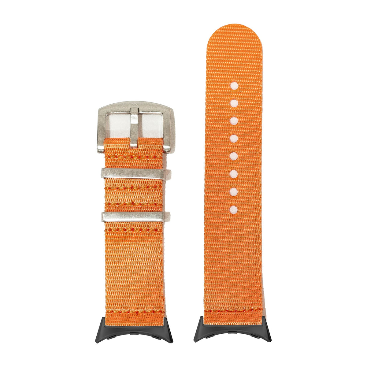 Supreme Militex - Orange Black with Google Pixel Spring Bar Adapters - Wear Any 20mm Strap! for Pixel Watch 1-5 41mm
