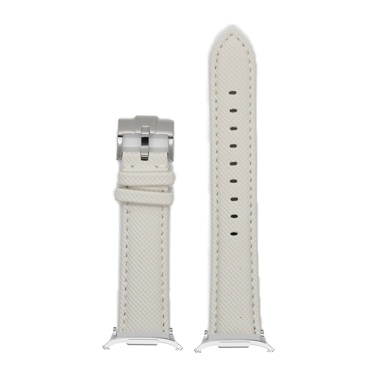 Sailcloth - White Silver with Strap Adapter for Galaxy Watch 8-9/Ultra