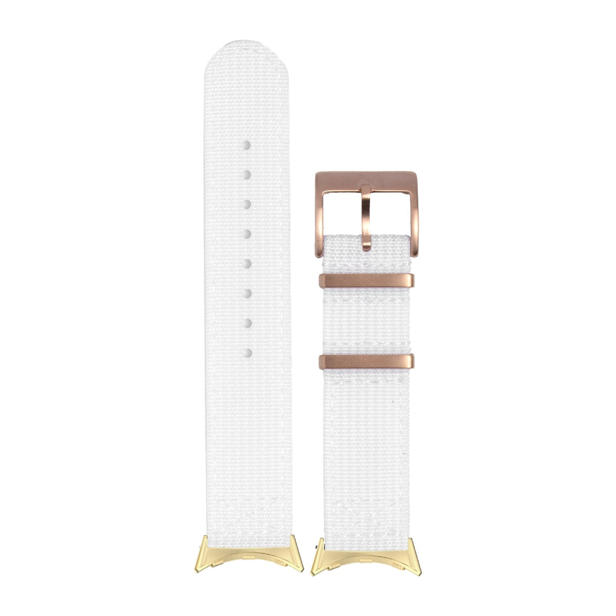 Alpha Militex - White Rose Gold Small/Medium Gold with Google Pixel Spring Bar Adapters - Wear Any 20mm Strap! for Pixel Watch 3-5 45mm