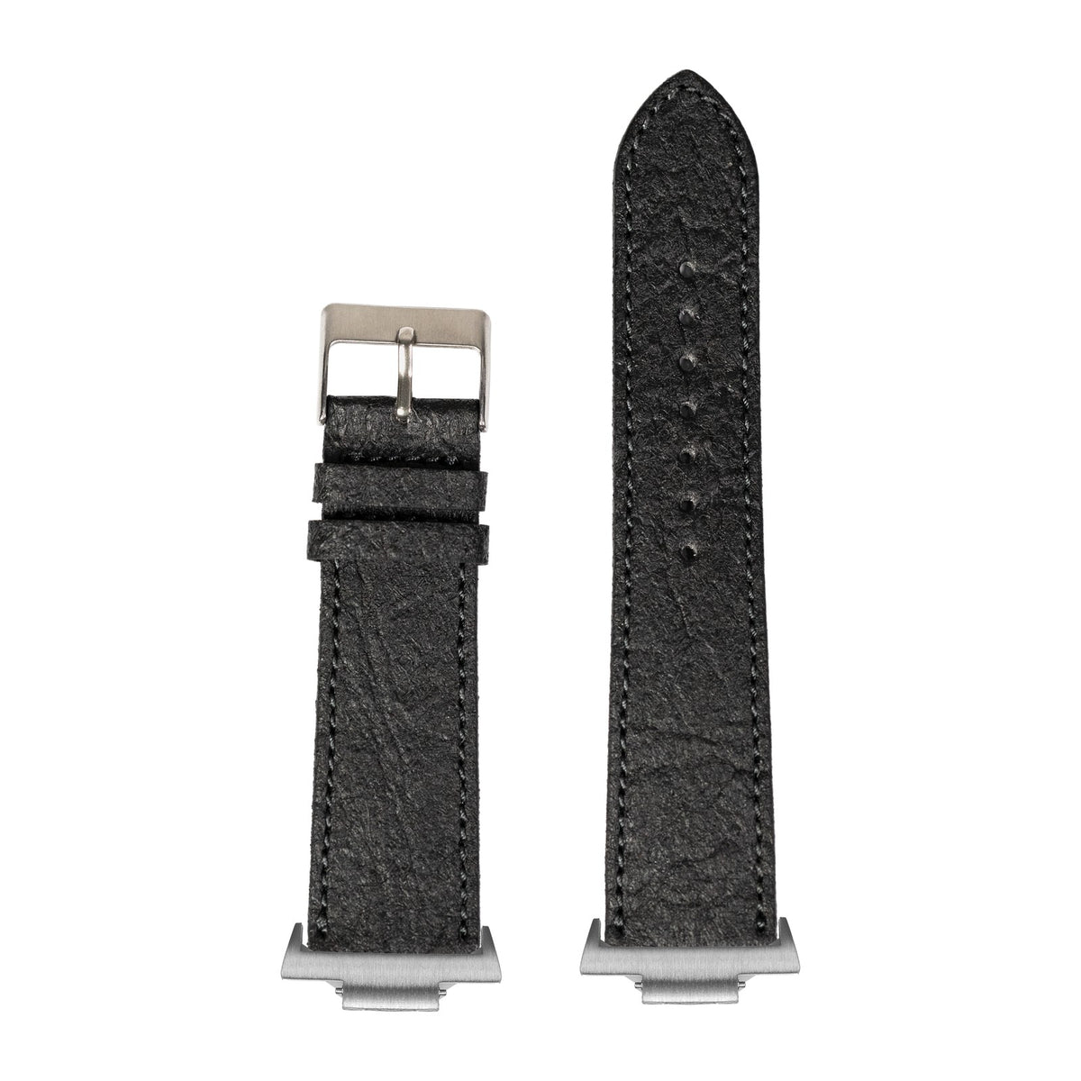 Pineapple Vegan Leather - Black Silver with Strap Adapter for Tissot PRX 40