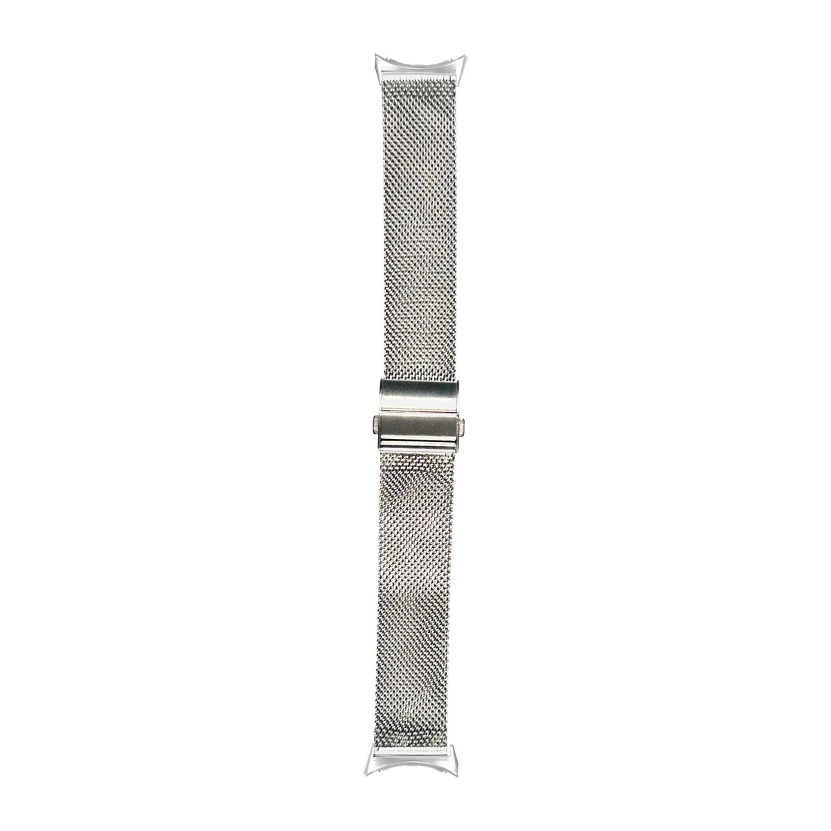 Milanese Silver Silver with Clasp with Google Pixel Spring Bar Adapters - Wear Any 20mm Strap! for Pixel Watch 1-5 41mm