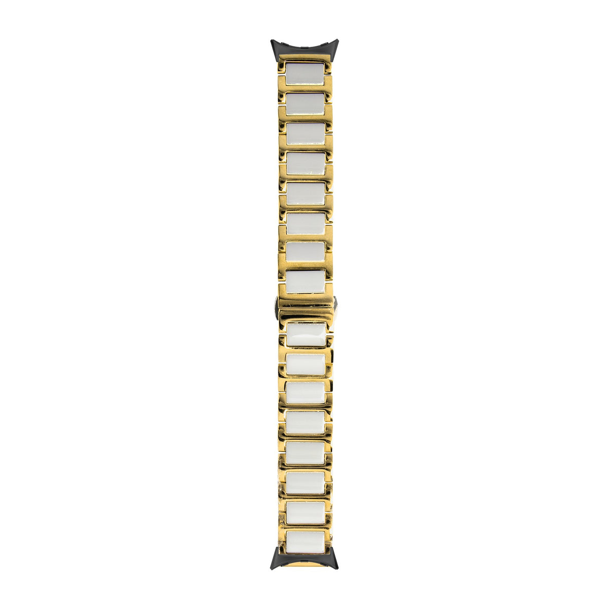 Ceramic Bracelet - Gold / White Black with Google Pixel Spring Bar Adapters - Wear Any 20mm Strap! for Pixel Watch 1-5 41mm