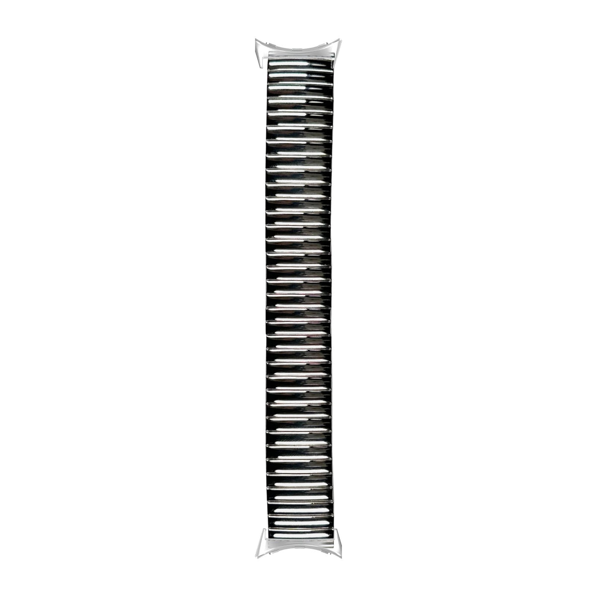 Stretch Elastic Steel Bracelet Silver Silver with Google Pixel Spring Bar Adapters - Wear Any 20mm Strap! for Pixel Watch 3-5 45mm
