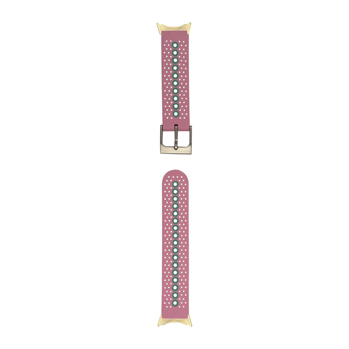 Flexi Sports Silicone 2 Pink Gold with Google Pixel Spring Bar Adapters - Wear Any 20mm Strap! for Pixel Watch 1-5 41mm