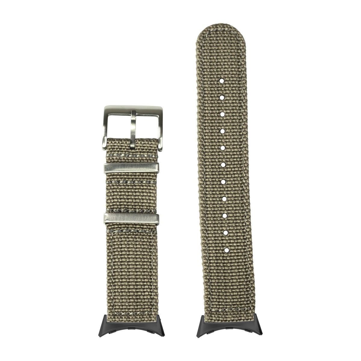 Alpha Militex - Desert Sand Black with Google Pixel Spring Bar Adapters - Wear Any 20mm Strap! for Pixel Watch 3-5 45mm