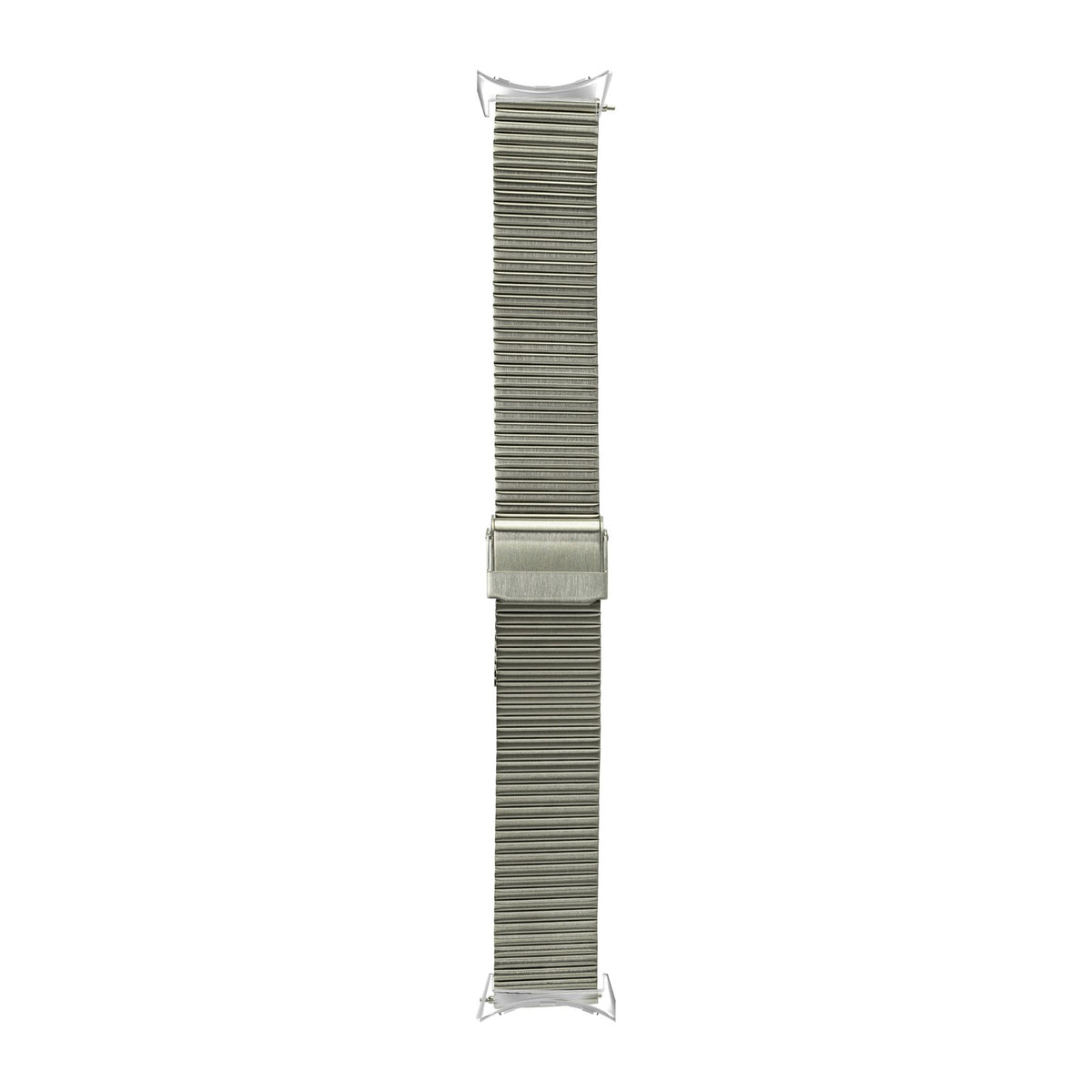 Flat-Link Micro-Adjustable Bracelet Silver Silver with Google Pixel Spring Bar Adapters - Wear Any 20mm Strap! for Pixel Watch 1-5 41mm