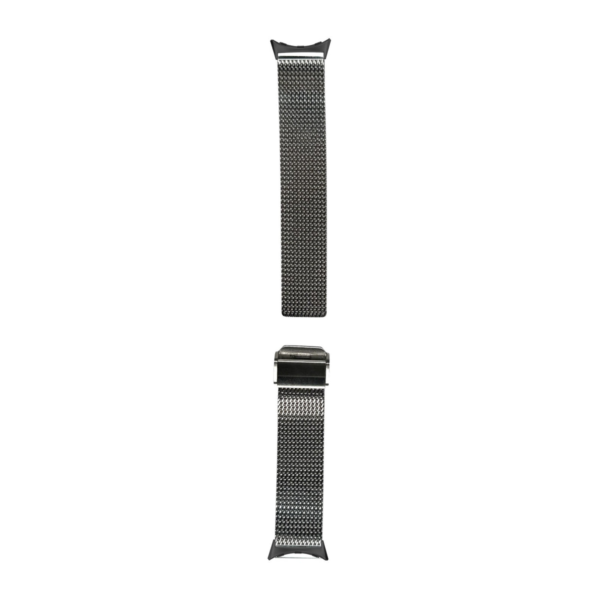 Infinite Mesh Silver Black with Google Pixel Spring Bar Adapters - Wear Any 20mm Strap! for Pixel Watch 3-5 45mm