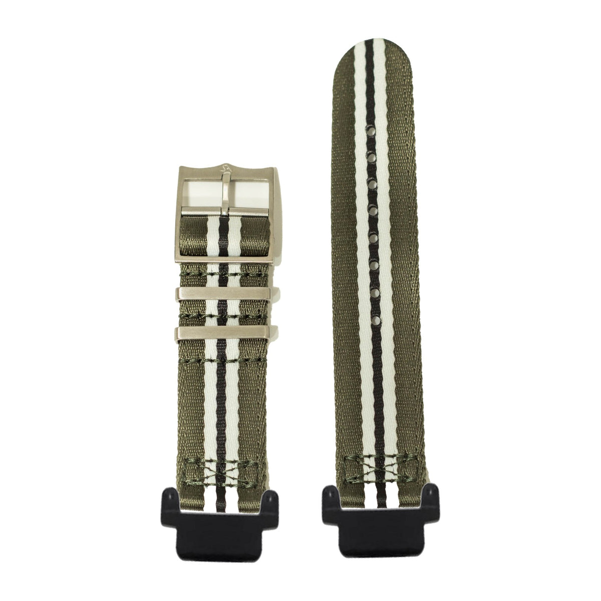 Ultra Militex - Green / White / Black Black with Garmin Forerunner 220/ 230/ 235/ 620/ 630/ 735XT Strap Adapters for Garmin Forerunner 220/ 230/ 235/ 620/ 630/ 735XT