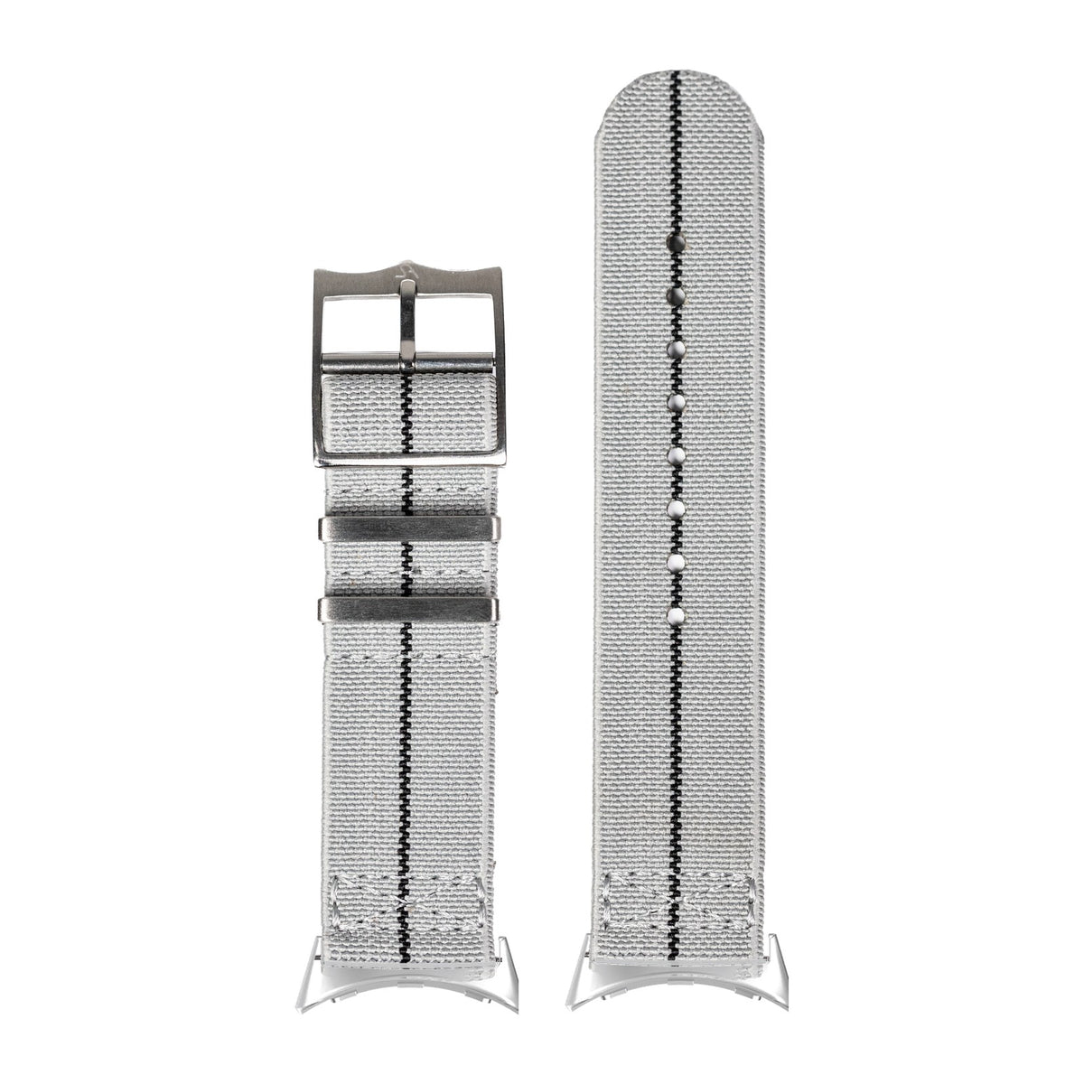 ElastoFlex - Grey/Black Silver with Google Pixel Spring Bar Adapters - Wear Any 20mm Strap! for Pixel Watch 3-5 45mm