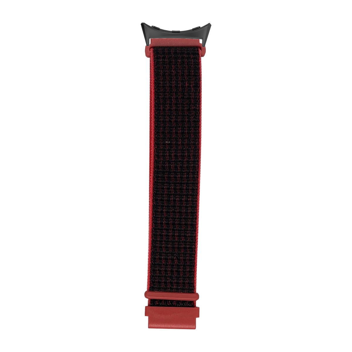 Sports Loop (Velcro) Red/Black with Google Pixel Spring Bar Adapters - Wear Any 20mm Strap! for Pixel Watch 1-5 41mm