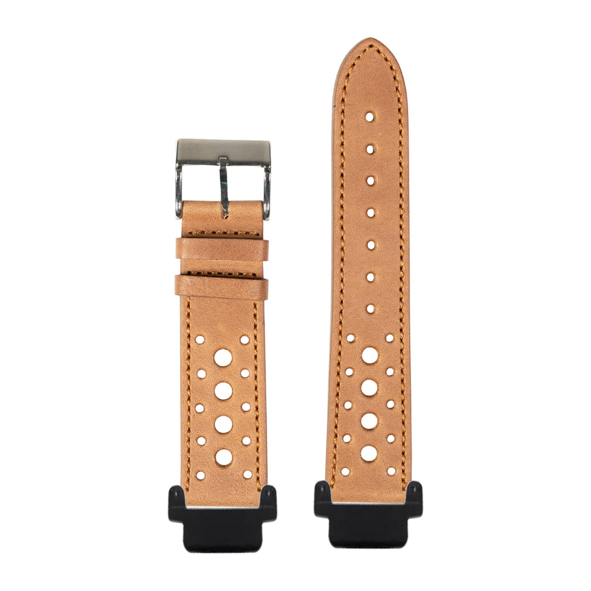 Leather - Daytona - Brown Black with Garmin Forerunner 220/ 230/ 235/ 620/ 630/ 735XT Strap Adapters for Garmin Forerunner 220/ 230/ 235/ 620/ 630/ 735XT