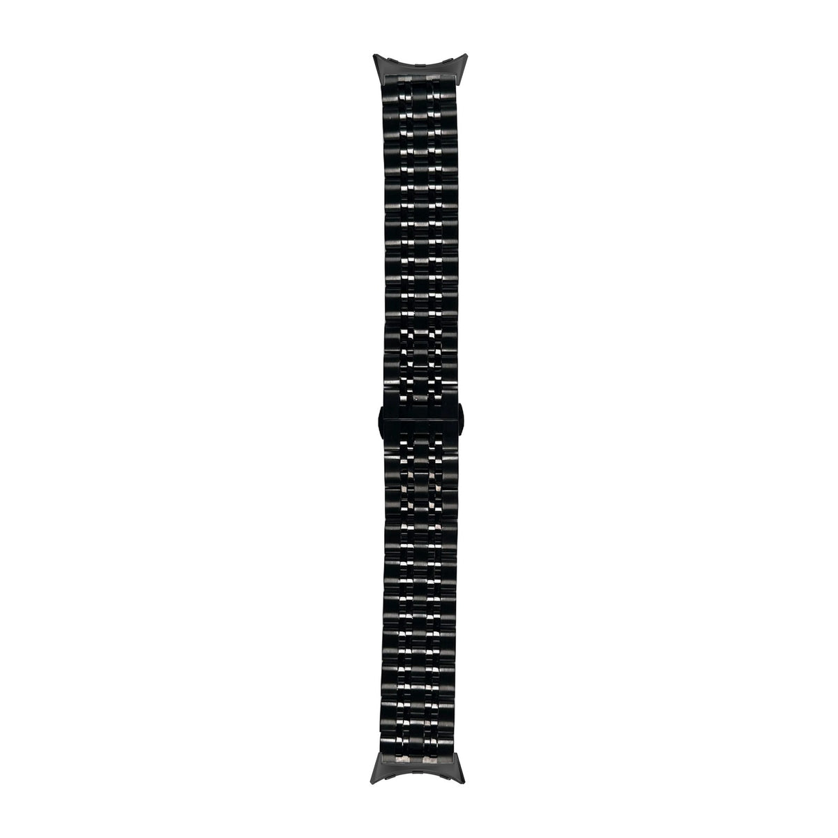Steel Bracelet (Black) - Deployant Clasp 2 Black with Google Pixel Spring Bar Adapters - Wear Any 20mm Strap! for Pixel Watch 3-5 45mm