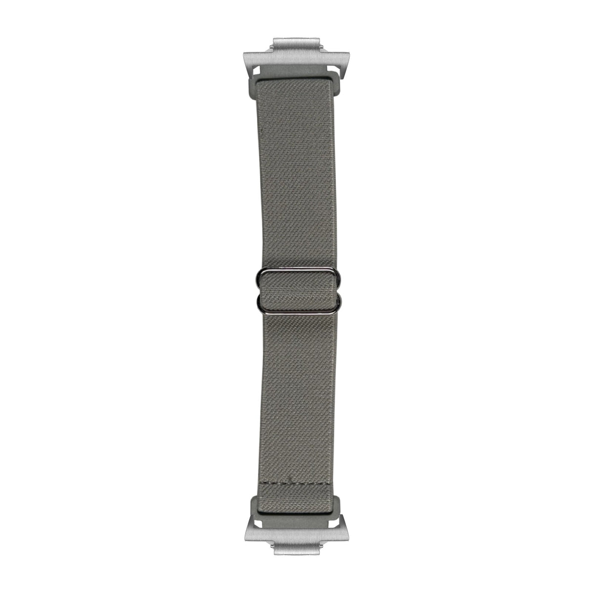 Weaved Elastic Loop Light Grey Silver with Strap Adapter for Tissot PRX 40