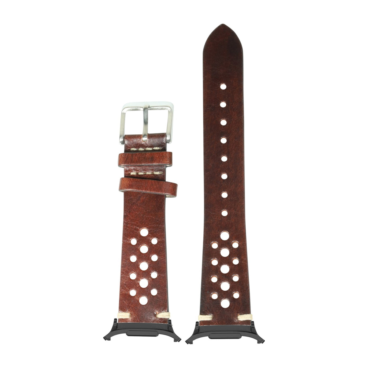 Vintage Rally Leather - Smoked Dark Brown for the Galaxy Watch 8, 9 and Ultra with adapter fitted