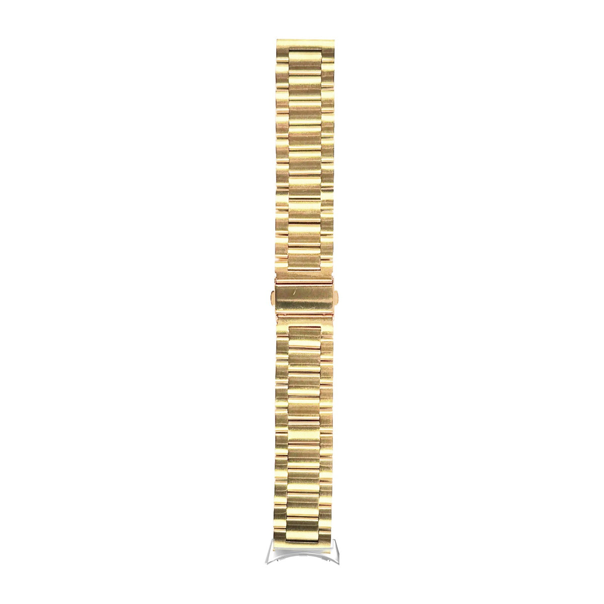 Steel Bracelet Silver with Deployant Clasp - Gold with Google Pixel Spring Bar Adapters - Wear Any 20mm Strap! for Pixel Watch 3-5 45mm
