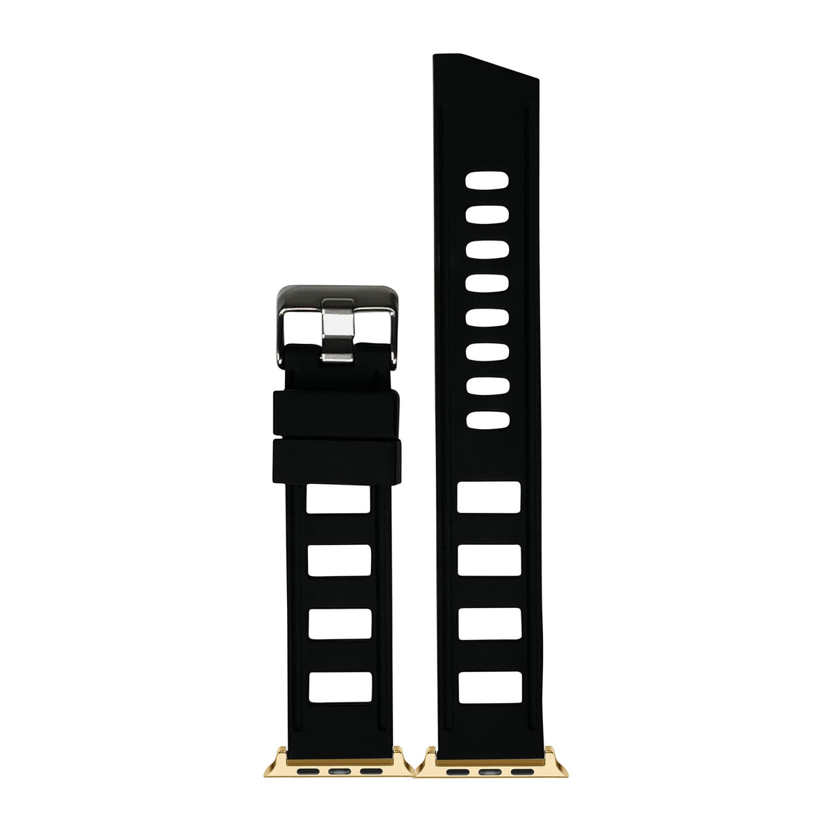 Iso Silicone Black Gold with Connecters - Spring Bar Type for Apple Watch