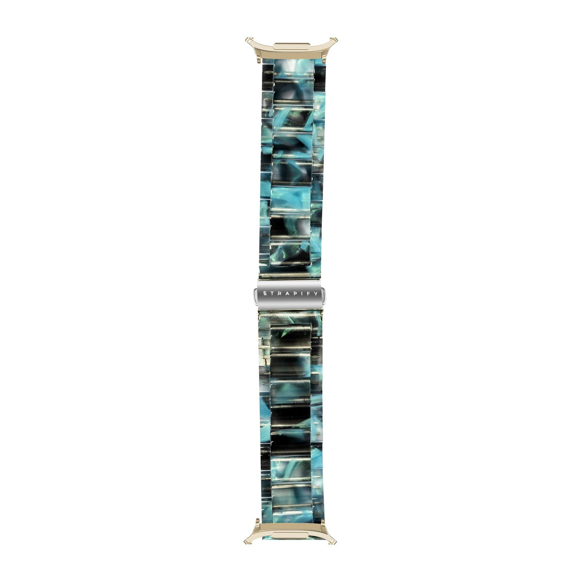 Crystalised Acetate - Blue Galaxy Gold with Strap Adapter for Galaxy Watch 8-9/Ultra