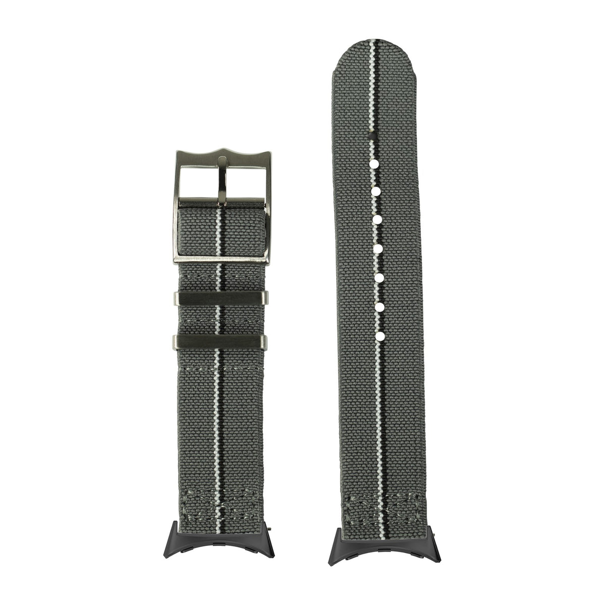 ElastoFlex - Grey/Black/White Black with Google Pixel Spring Bar Adapters - Wear Any 20mm Strap! for Pixel Watch 3-5 45mm