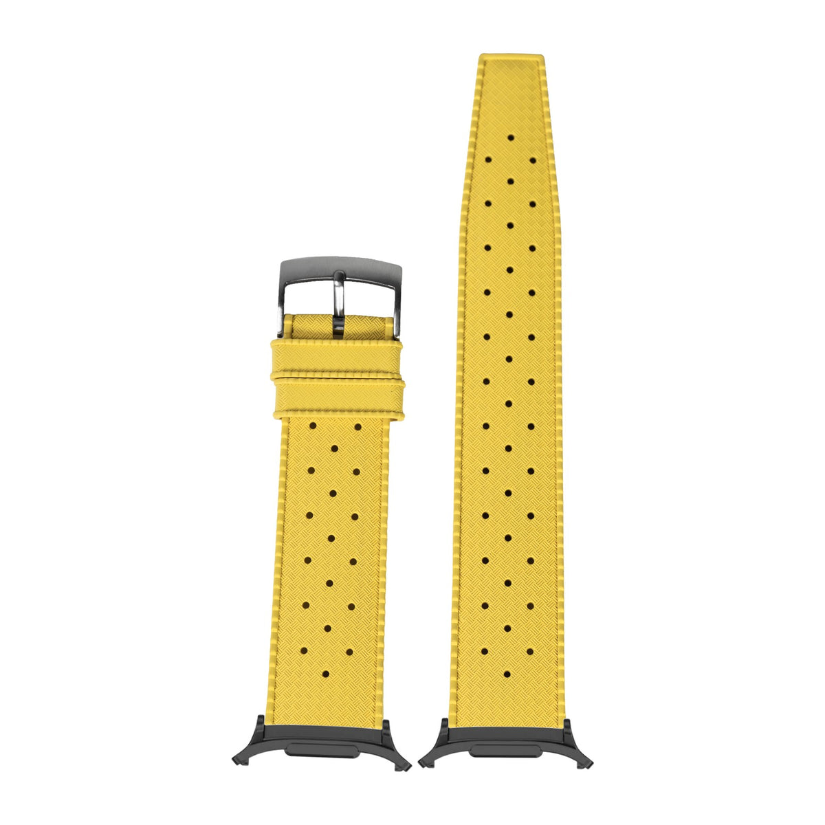 King Tropic FKM Rubber - Yellow for the Galaxy Watch 8, 9 and Ultra with adapter fitted