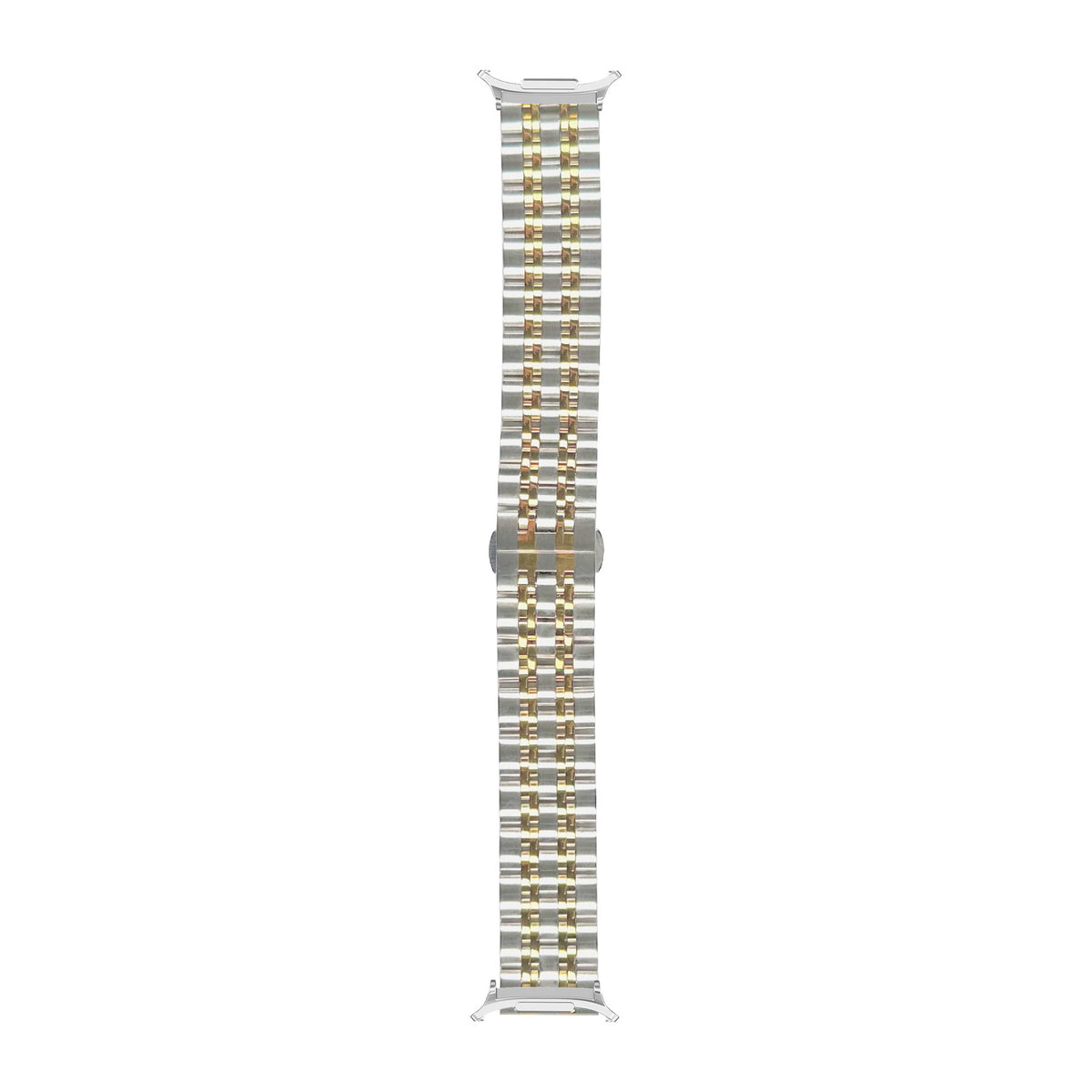 Steel Bracelet (Silver/Rose Gold) - Deployment Clasp 2 Silver with Strap Adapter for Galaxy Watch 8-9/Ultra