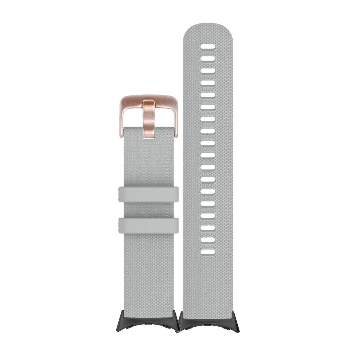 Classic Silicone Grey Rose Gold Black with Google Pixel Spring Bar Adapters - Wear Any 20mm Strap! for Pixel Watch 1-5 41mm