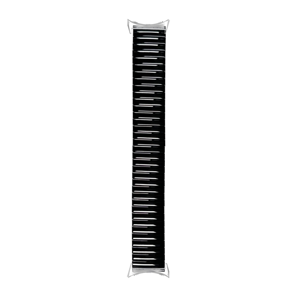 Stretch Elastic Steel Bracelet Black Silver with Google Pixel Spring Bar Adapters - Wear Any 20mm Strap! for Pixel Watch 3-5 45mm