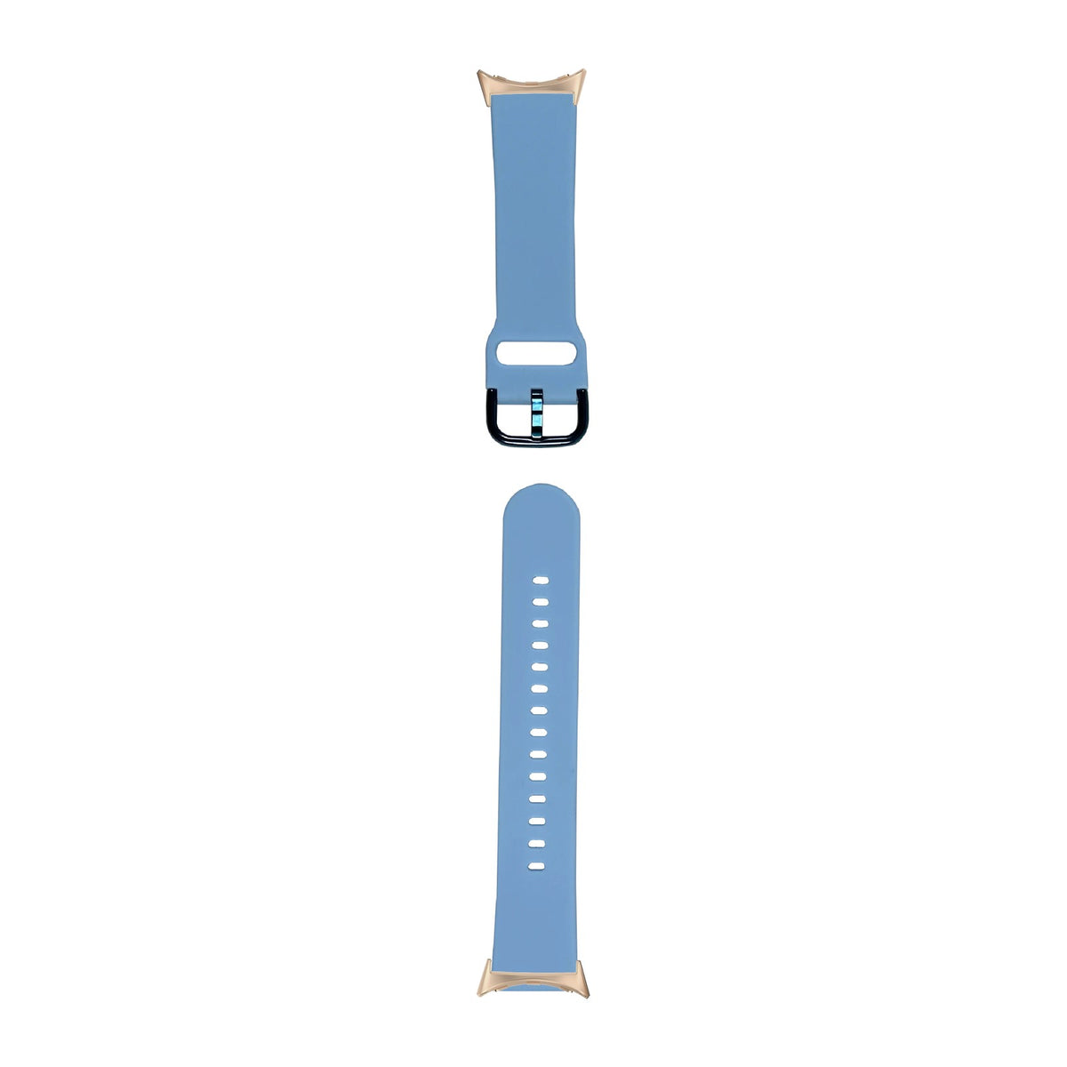 Flexi Silicone 6 Sky Blue Rose Gold with Google Pixel Spring Bar Adapters - Wear Any 20mm Strap! for Pixel Watch 3-5 45mm