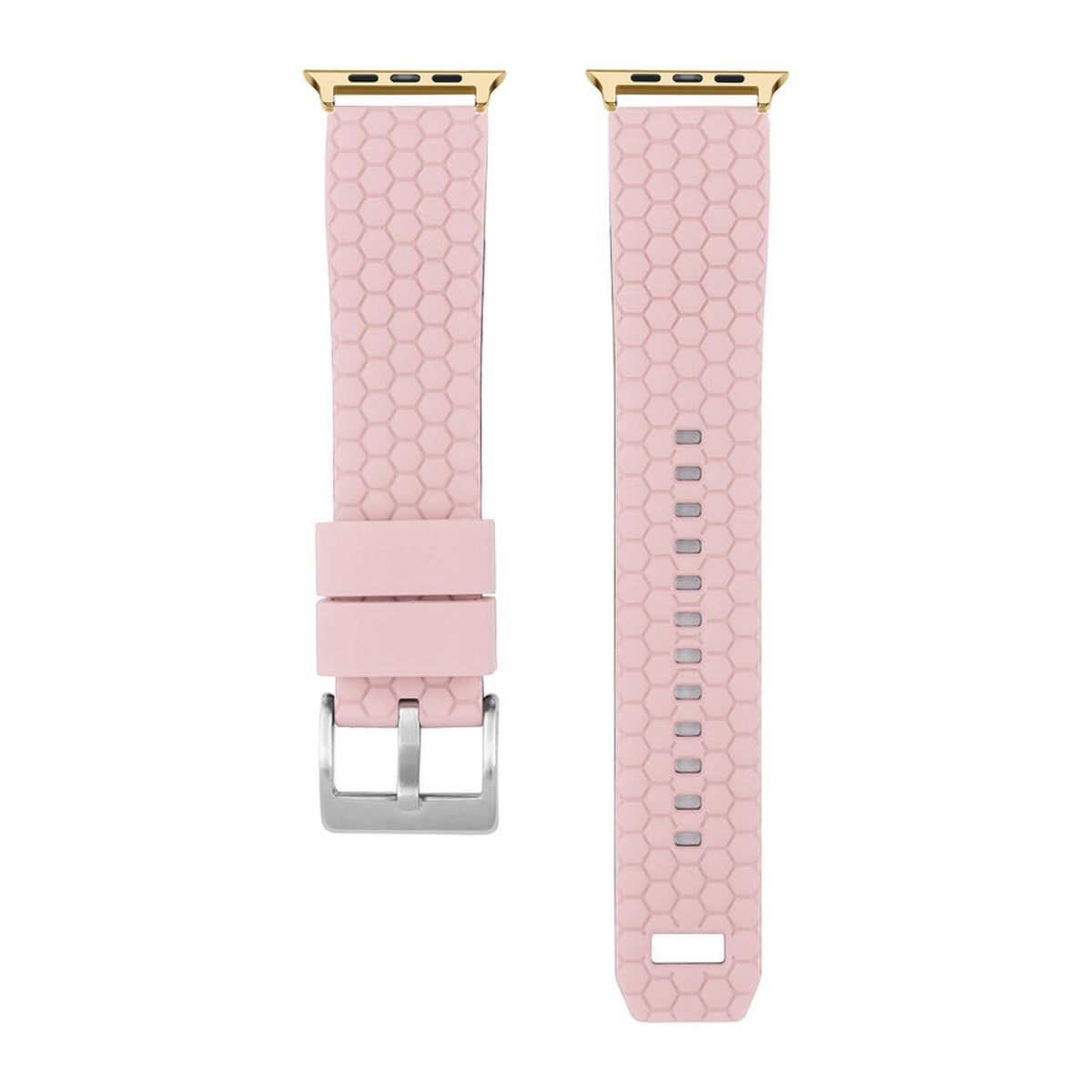 Hexagon Silicone Pink Gold with Connecters - Spring Bar Type for Apple Watch