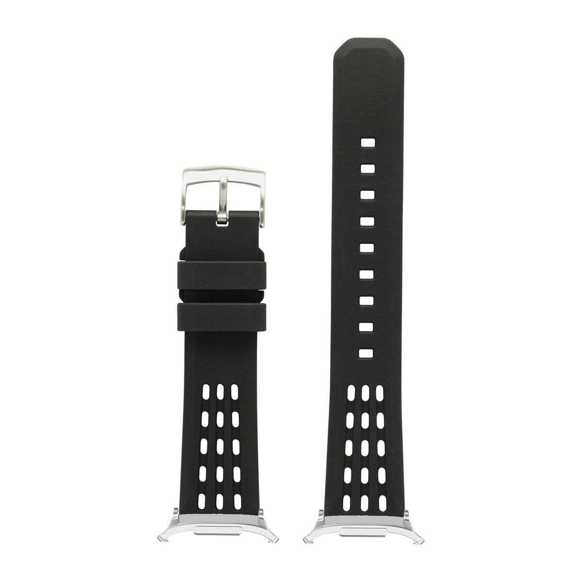FKM Rubber - AeroMax Black Silver with Strap Adapter for Galaxy Watch 8-9/Ultra
